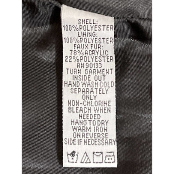 Bob Mackie Wearable Art Ladies M Lines Fleece Jacket Faux Fur Collar - Picture 6 of 7